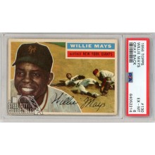 Willie Mays 1956 Topps Baseball Gray Back Card #130 PSA 6 (214)