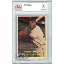 Willie Mays 1957 Topps Card #10 BVG 6 EX-MT
