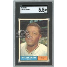Willie Mays 1961 Topps Baseball Card #150 SGC 5.5