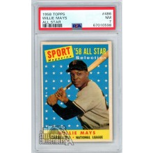 Willie Mays 1958 Topps All Star Card #486 PSA 7 NM (598)