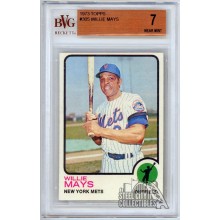 Willie Mays 1973 Topps Card #305 BVG 7 Near Mint