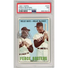 Willie Mays Willie McCovey 1967 Topps Baseball Fence Busters Card #423 PSA 7