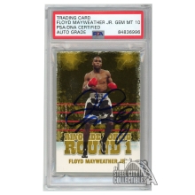 Floyd Mayweather Jr 2010 Sport Kings Ringside Gold Round 1 Autograph Card #17 PSA/DNA 10
