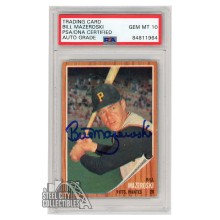 Bill Mazeroski 1962 Topps Autograph Card #353 PSA/DNA 10