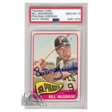 Bill Mazeroski 1965 Topps Autograph Card #95 PSA/DNA 10