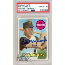 Bill Mazeroski 1969 Topps Baseball Autograph Card #335 PSA/DNA 10