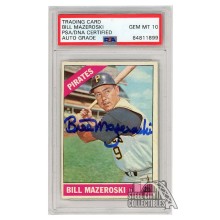 Bill Mazeroski 1966 Topps Autograph Card #210 PSA/DNA 10