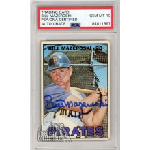 Bill Mazeroski 1967 Topps Baseball Autograph Card #510 PSA/DNA 10