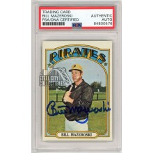 Bill Mazeroski 1972 Topps Baseball Autograph Card #760 PSA/DNA