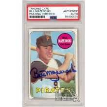 Bill Mazeroski 1969 Topps Baseball Autograph Card #335 PSA/DNA