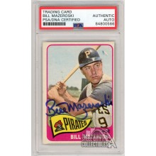 Bill Mazeroski 1965 Topps Baseball Autograph Card #95 PSA/DNA