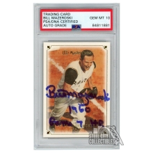 Bill Mazeroski 2007 Upper Deck Masterpieces Autograph "1960 Game 7 HR" Card #4 PSA/DNA 10