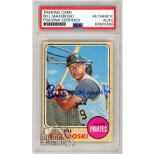 Bill Mazeroski 1968 Topps Baseball Autograph Card #390 PSA/DNA
