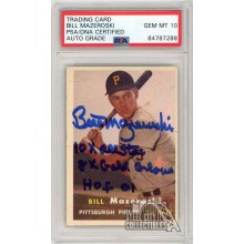 Bill Mazeroski 1957 Topps Autograph Rookie Card #24 PSA/DNA 10 (3 Inscriptions) (C)