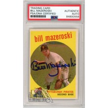 Bill Mazeroski 1959 Topps Baseball Autograph Card #415 PSA/DNA