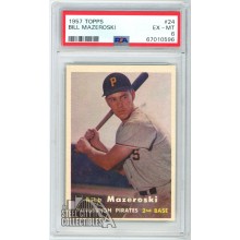 Bill Mazeroski 1957 Topps Rookie Card #24 PSA 6 EX-MT (596)