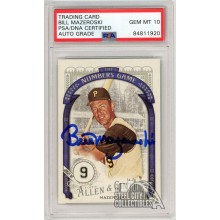 Bill Mazeroski 2016 Topps Allen & Ginter The Numbers Game Autograph Card #NG-78 PSA/DNA 10