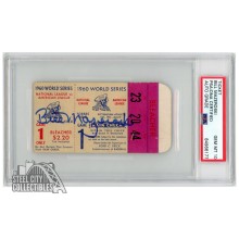 Bill Mazeroski Autographed 1960 World Series Game 1 Ticket PSA/DNA 10