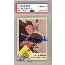 Bill Mazeroski 1963 Fleer Autograph Card #59 PSA/DNA 10