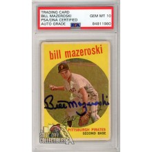 Bill Mazeroski 1959 Topps Baseball Autograph Card #415 PSA/DNA 10
