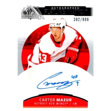 Carter Mazur 2025-26 UD SP Authentic Future Watch Rookie Autograph Card 392/999