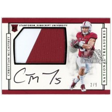 Christian McCaffrey 2017 National Treasures Collegiate Rookie Patch Auto 2/5