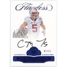 Christian McCaffrey 2017 Flawless Collegiate Rookie Auto 7/15 (Back Surface Dmg)
