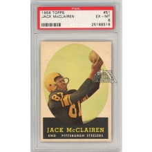 Jack McClairen 1958 Topps Football Rookie Card #51 PSA 6 EX-MT