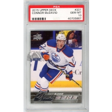 Connor McDavid 2015-16 Upper Deck Series 1 Young Guns Rookie Card #201 PSA 10