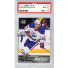 Connor McDavid 2015-16 Upper Deck Series 1 Young Guns Rookie Card #201 PSA 10