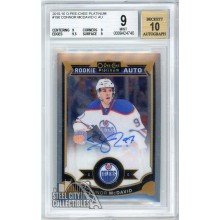 Connor McDavid 2015-16 O-Pee-Chee Platinum Rookie Autograph Card #190 BGS 9