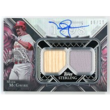 Mark McGwire 2022 Topps Sterling Seasons Dual Relic Auto Card #SSAR-MM 06/25