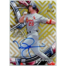 Mark McGwire 2016 Topps High Tek Gold Autograph Card #HT-MMC 9/50