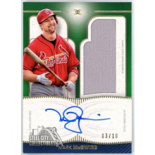 Mark McGwire 2021 Topps Definitive Green Patch Autograph Card #DARC-MMC 03/10