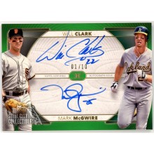 Mark McGwire & Will Clark 2021 Topps Definitive Green Dual Autograph Card 01/10