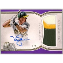 Mark McGwire 2018 Topps Definitive Purple Patch Autograph Card #DCAR-MMC 3/5