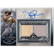 Mark McGwire 2021 Topps Sterling Seasons Dual Relic Auto Card #SSAR-MMC 13/15