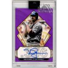 Mark McGwire 2022 Topps Luminaries Hit Kings Purple Autograph Card #HK-MMC 2/3