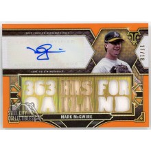 Mark McGwire 2022 Topps Triple Threads Orange Relic Autograph Card #TTAR-MMC 17/18