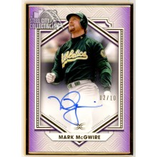 Mark McGwire 2022 Topps Definitive Purple Framed Autograph Card #DCFA-MM 02/10