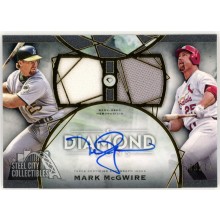 Mark McGwire 2022 Topps Diamond Icons Dual Patch Autograph Card #SPDT-MMC 09/10