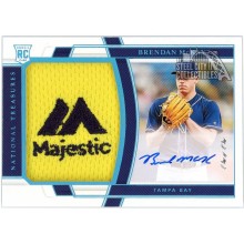Brendan McKay 2020 Panini National Treasures Rookie Logo Patch Autograph Card #154 1/1