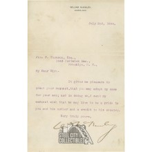 William McKinley Autographed Personal Letter Head Letter- JSA LOA YY64650