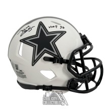 Mel Renfro HOF 96 Autographed Dallas Cowboys Lunar Eclipse Mini Football Helmet - BAS
