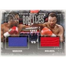 Ray Mercer Larry Holmes 2011 ITG Ringside Boxing Battles Silver Trunks Card #B-10 (B)