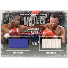 Ray Mercer Larry Holmes 2011 ITG Ringside Boxing Battles Silver Trunks Card #B-10
