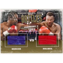 Ray Mercer Larry Holmes 2011 ITG Ringside Boxing Battles Gold Trunks Card #B-10 /10