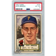 Jack Merson 1952 Topps Baseball Card #375 PSA 4 VG-EX