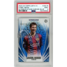 Lionel Messi 2023-24 Topps Chrome UCC Ultimate Stage Blue Card #USC-15 20/150 PSA 9