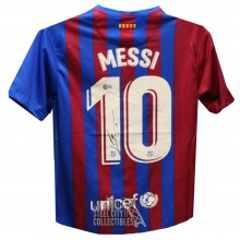 Lionel Messi Autographed Barcelona Nike Soccer Jersey White Number - BAS LOA